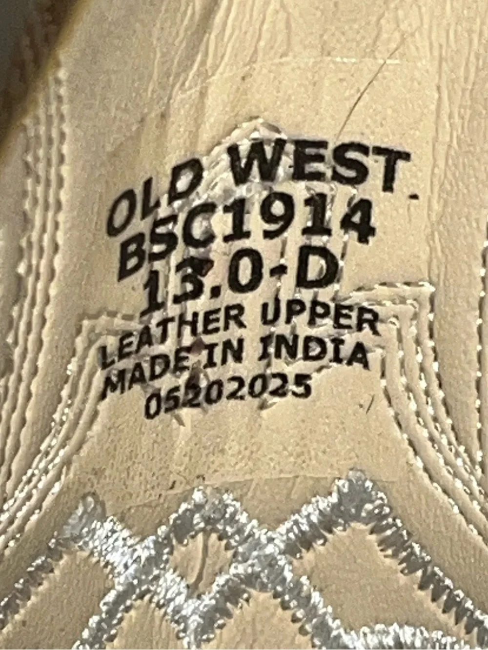Old West Boys Square Toe Brown Leather Cowboy Boots - Size 13D